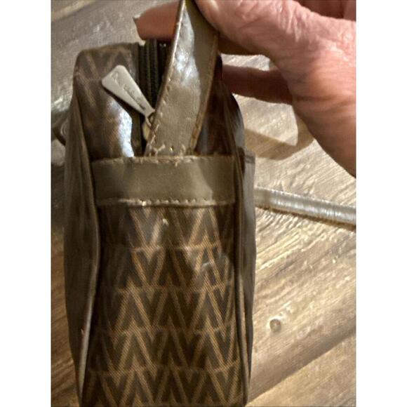 MARIO VALENTINO V Logo Shoulder Cross Body Bag PVC Leather Brown 7625L - Picture 12 of 15